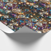 Elegant Jewel-Toned Ornament Matte Wrapping Paper Cadeaupapier (Hoek)