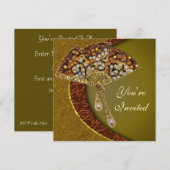 Elegant Jeweled Fan Party Uitnodiging (Voorkant / Achterkant)