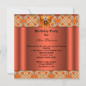 Elegant Jeweled Oranje Bow Diamonds Party Kaart (Achterkant)