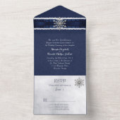 Elegant Jeweled Snowflake All In One Uitnodiging (Binnen)