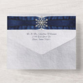 Elegant Jeweled Snowflake All In One Uitnodiging (Achterkant)