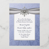 Elegant Jeweled Snowflake Wedding Folie Uitnodigin Folie Uitnodiging (Voorkant)
