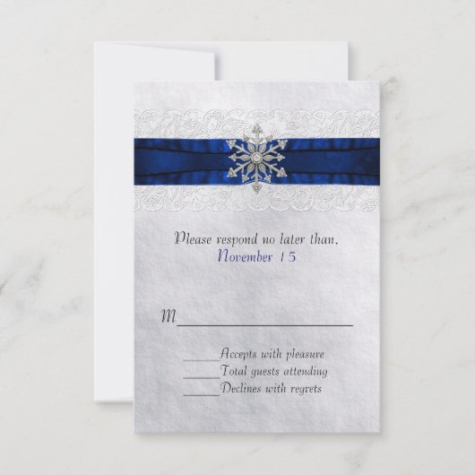 Elegant Jeweled Snowflake Wedding RSVP (Voorkant)