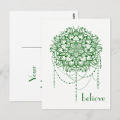 Elegant Jeweled Zen Mandala "Geloof" Briefkaart (Voorkant / Achterkant)