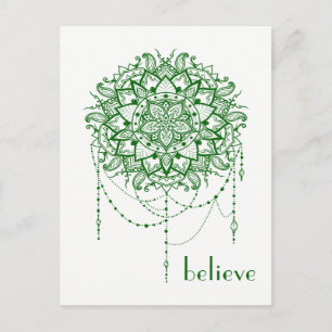 Elegant Jeweled Zen Mandala "Geloof" Briefkaart