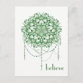 Elegant Jeweled Zen Mandala "Geloof" Briefkaart (Voorkant)