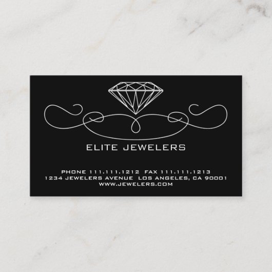 ELEGANT JEWELERS DIAMOND FRONT & BACK VERSION VISITEKAARTJE (Voorkant)