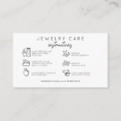 Elegant Jewelry Care Instructions Business Logo Informatiekaartje (Voorkant)