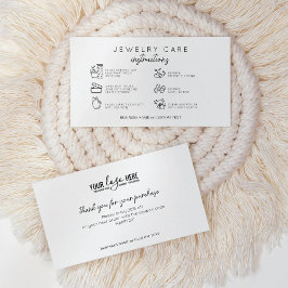Elegant Jewelry Care Instructions Business Logo Informatiekaartje