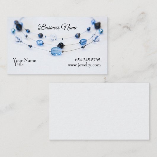 Elegant Jewelry Designer Blue Beads Visitekaartje (Voorkant / Achterkant)