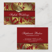 Elegant Jewelry Diamond Logo Red Gold Jumbo Visitekaartje (Voorkant / Achterkant)