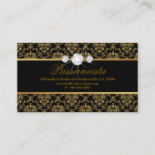 Elegant Jewelry Diamonds Gold Black Damask Visitekaartje (Voorkant)