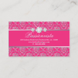 Elegant Jewelry Diamonds Silver Pink Damask Visitekaartje
