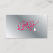Elegant Jewelry Diamonds Silver Pink Damask Visitekaartje (Achterkant)