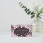 Elegant Jewelry Mode Fleur de lis Pink Rose Visitekaartje (Staand voorkant)