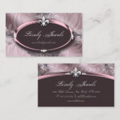 Elegant Jewelry Mode Fleur de lis Pink Rose Visitekaartje (Voorkant / Achterkant)