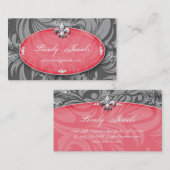 Elegant Jewelry Mode Fleur de lis Salmon Pink Visitekaartje (Voorkant / Achterkant)