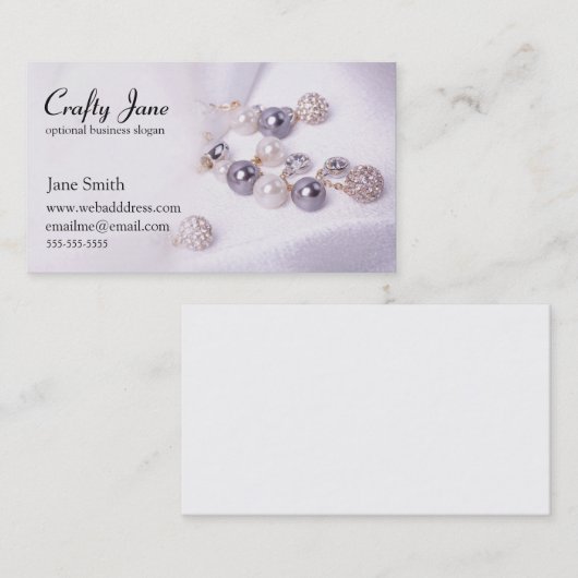 Elegant Jewelry Visitekaartje Design Sjabloon (Voorkant / Achterkant)