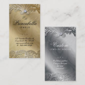 Elegant Jewelry Visitekaartje Leaves Silver Gold (Voorkant / Achterkant)