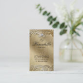 Elegant Jewelry Visitekaartje Leaves Silver Gold (Staand voorkant)