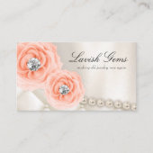 Elegant Jewelry Wedding Planner Roos Peach Pearls Visitekaartje (Voorkant)