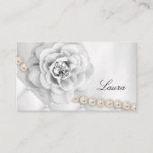Elegant Jewelry Wedding Planner Roos White Pearls Visitekaartje (Voorkant)