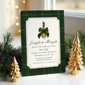 Elegant Jingle and Mingle Plaid Christmas Party Kaart
