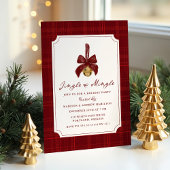 Elegant Jingle and Mingle Plaid Christmas Party Kaart