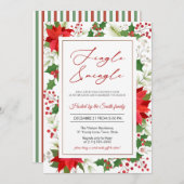Elegant Jingle en Mingle Holiday Party Kaart (Voorkant / Achterkant)