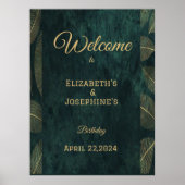 Elegant Joint Double Birthday Twin Poster (Voorkant)
