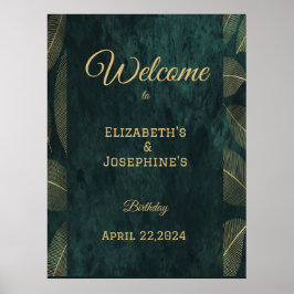 Elegant Joint Double Birthday Twin Poster