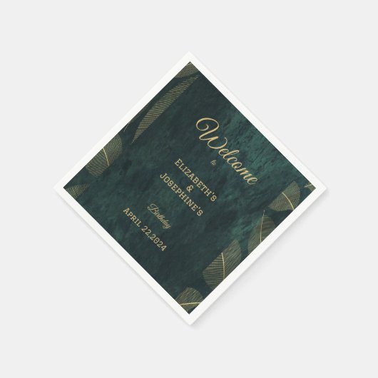 Elegant Joint Double Birthday Twin Poster Servet (Hoek)