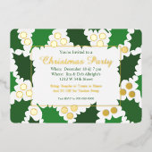 Elegant Jolly Holly Kerstfeest Folie Uitnodiging (Voorkant)