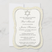 Elegant joodse ster van David Bat Mitzvah Kaart (Voorkant)