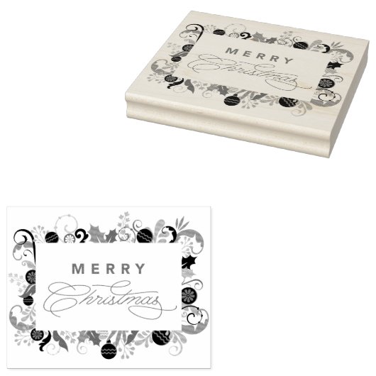 Elegant Journaling Scrapbooking Merry Kerstmis Rubberstempel (Gestempeld)