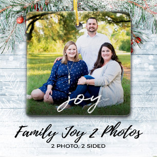 Elegant Joy 2-zaadfotoKerstmis met een speciale se Keramisch Ornament