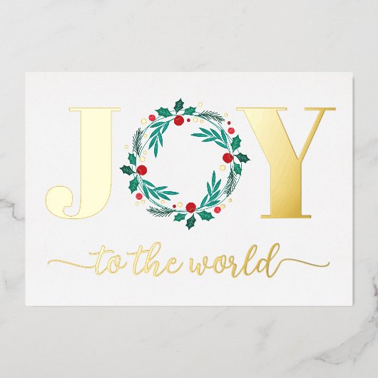 Elegant Joy aan de Wereld Grote Kerstmis Kaart (Voorkant)