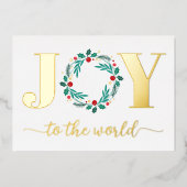 Elegant Joy aan de Wereld Grote Kerstmis Kaart (Voorkant)