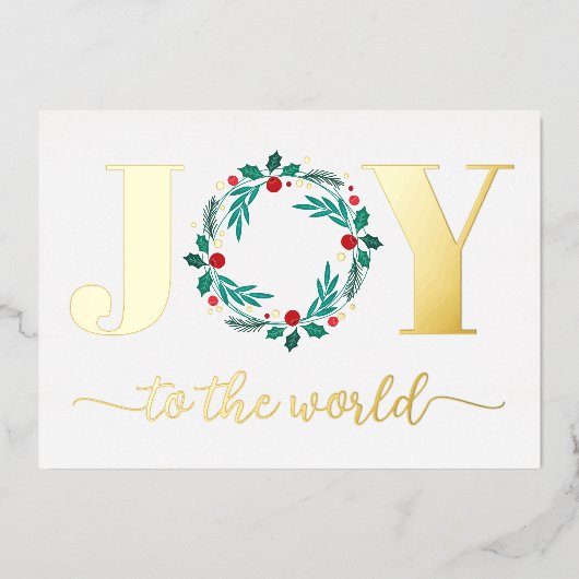 Elegant Joy aan de Wereld Grote Kerstmis Kaart (Voorkant)