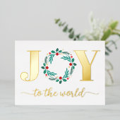 Elegant Joy aan de Wereld Grote Kerstmis Kaart (Staand Voorkant)