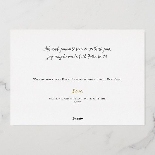 Elegant Joy aan de Wereld Grote Kerstmis Kaart (Achterkant)