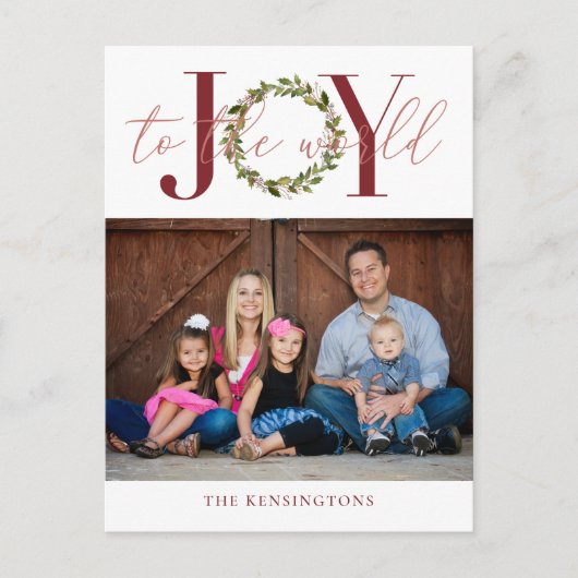 Elegant Joy aan de Wereldkerstfeestdag Foto Feestdagenkaart (Voorkant)