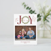 Elegant Joy aan de Wereldkerstfeestdag Foto Feestdagenkaart (Staand voorkant)