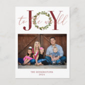 Elegant Joy aan de Wereldkerstfeestdag Foto Feestdagenkaart (Voorkant)