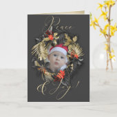 Elegant Joy and Peace Tropical PHOTO-LIJST Kaart (Gele Bloem)