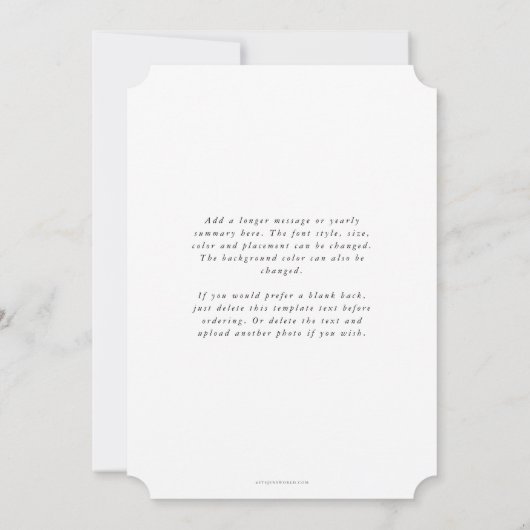 Elegant 'Joy' Black Typografisch script Feestdagenkaart (Achterkant)