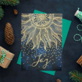 Elegant Joy Blue Boho Sun Mandala Kerstmis Feestdagen Kaart