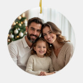 Elegant JOY Bourgondië Foto Kerst Ornament (Achterkant)