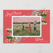 Elegant Joy | Cherry Border Greenery Foliage Foto Feestdagenkaart (Voorkant)