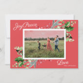 Elegant Joy | Cherry Border Greenery Foliage Foto Feestdagenkaart (Voorkant)